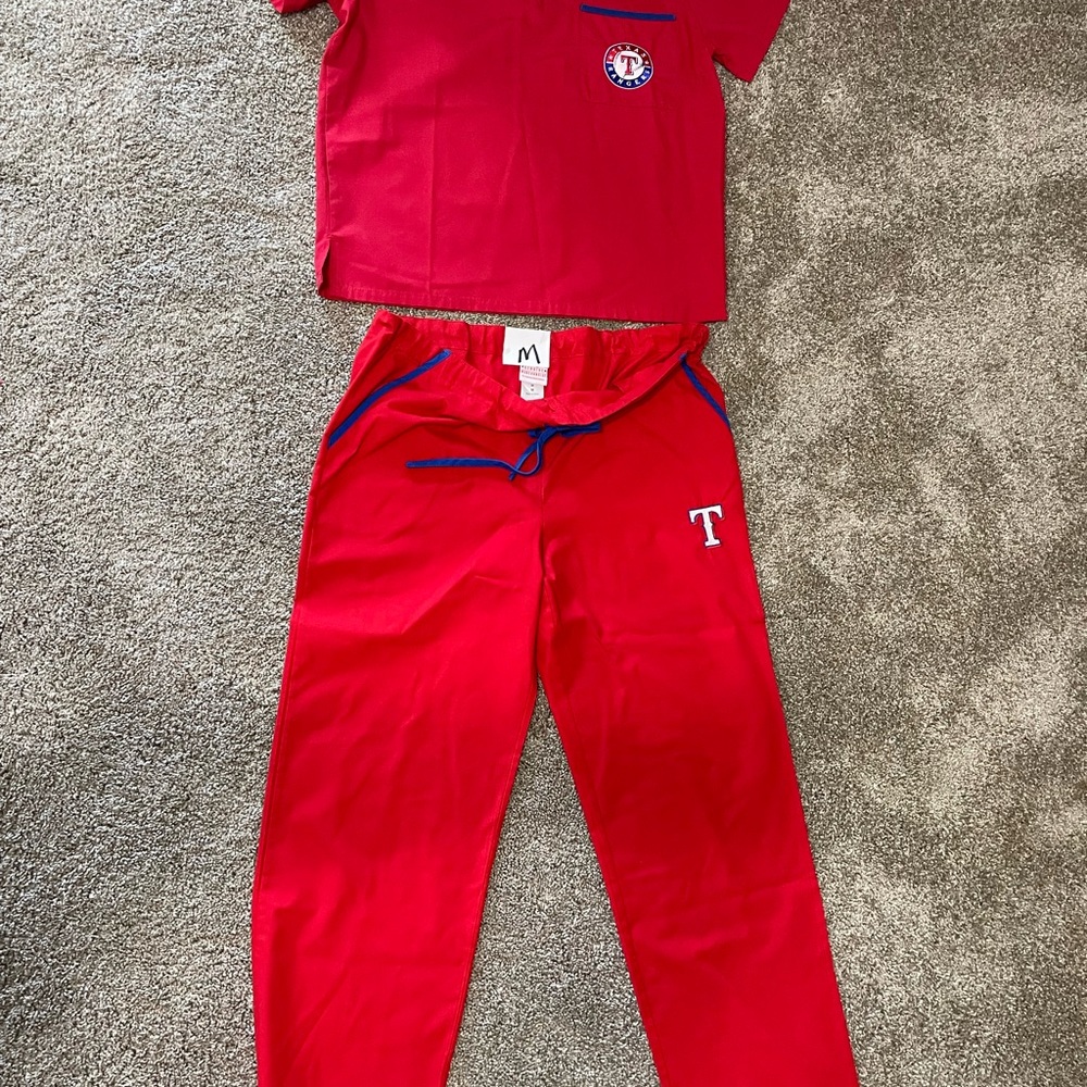 Set of Texas Rangers Scrubs